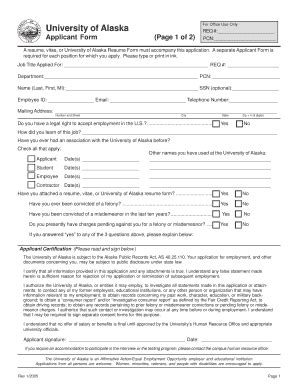 Fillable Online Uaa Alaska Applicant Form Applicant Form Uaa Alaska