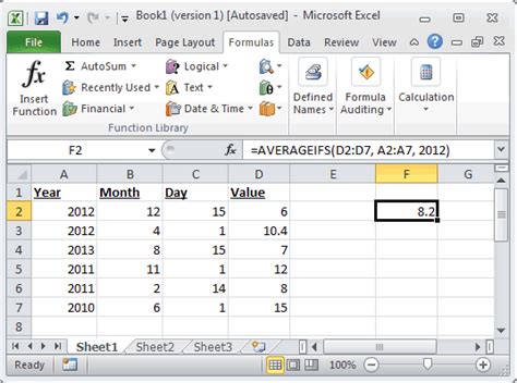 MS Excel How To Use The AVERAGEIFS Function WS