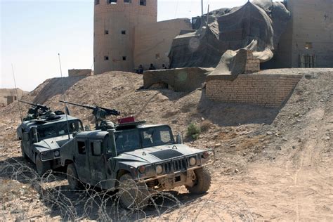 Two Us Marine Corps Usmc High Mobility Multipurpose Wheeled Vehicles