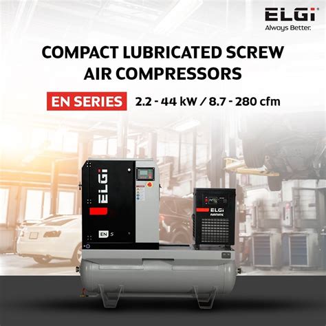 More Than 10 HP ELGi Tank Mounted Screw Compressor At Best Price In