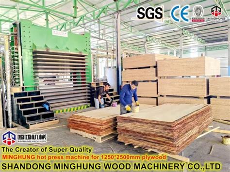 Minghung Plywood Line Manufaturer Layers Hot Press Machine With Fully Automatic Loader And