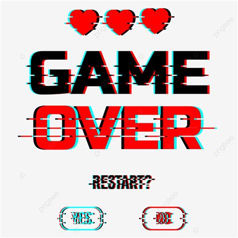 Glitch Font Effect Vector Design Images Game Over Glitch Effect Vector