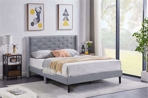 Husky® Megan – Platform Bed, Grey – King - FREE Shipping