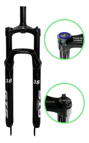 Garfo Suspens O Bike Mtb Aro Amortecedor Trava E Preload Frete Gr Tis