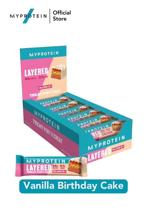 Buy Myprotein MyProtein Layered Protein Bar Vanilla Birthday Cake 1Box