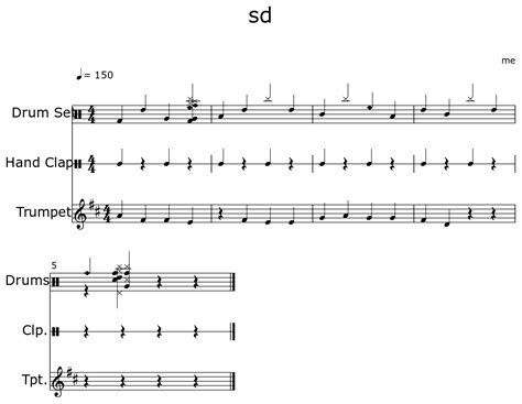 Sd Sheet Music For Drum Set Hand Clap Trumpet