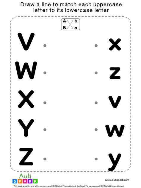 Match Uppercase To Lowercase Letters 07 Free Matching Worksheet