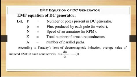 Emf Equation Of Dc Generator Dc Machines Sscbe Youtube