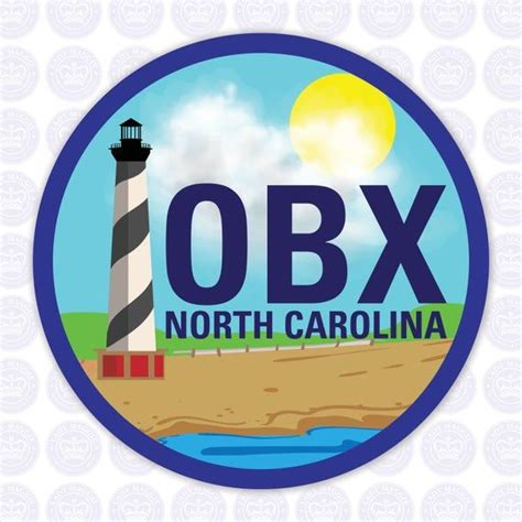 Obx Lighthouse Decal Outer Banks Bumper Sticker Obx Outer Banks Decal