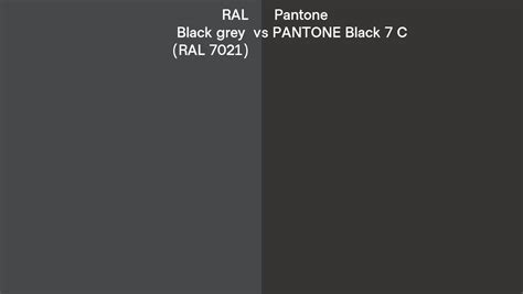 Ral Black Grey Ral Vs Pantone Black C Side By Side Comparison