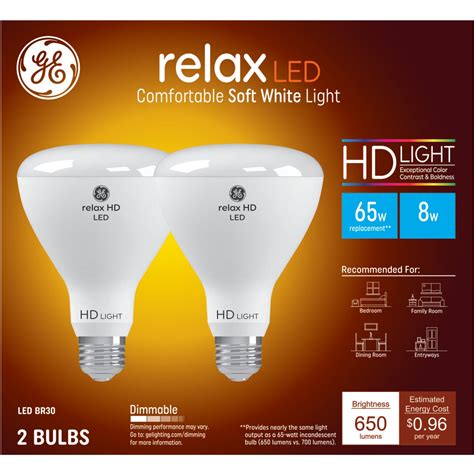 Ge Relax Hd Led Light Bulbs Watt Soft White Br Indoor