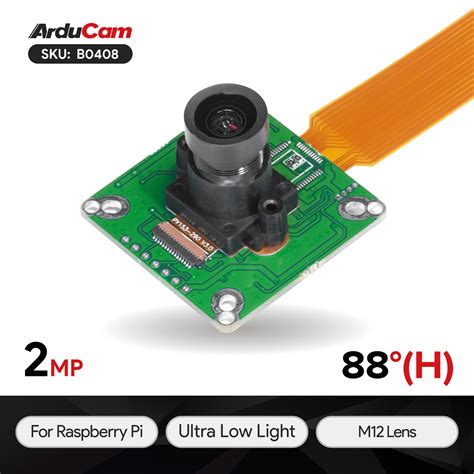 2MP IMX290 Color Ultra Low Light STARVIS WDR Camera Module with M12 Lens for Raspberry Pi - Arducam