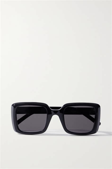 Saint Laurent Oversized Square Acetate Sunglasses In 001 Black Modesens