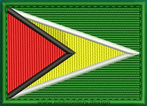 Design Embroidery Flag Of Guyana Rectangle With Colour Trim By Embroidery Design