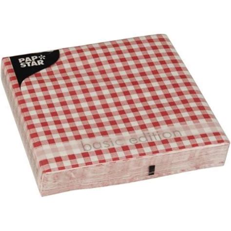 Serviettes Vichy En Papier Ouate Vichy Blanc Rouge Paisseurs