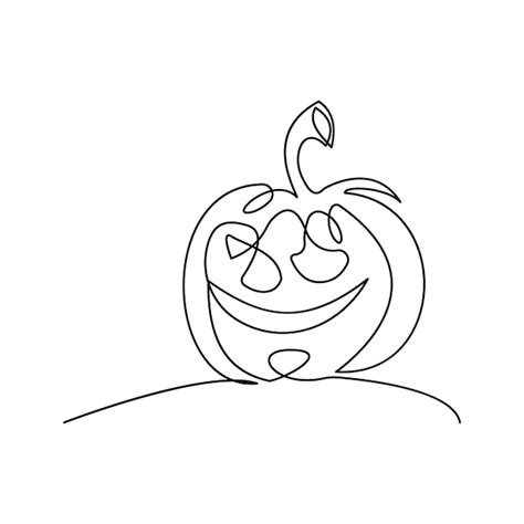 Premium Vector Pumpking Single Continuous One Line Out Line Vector