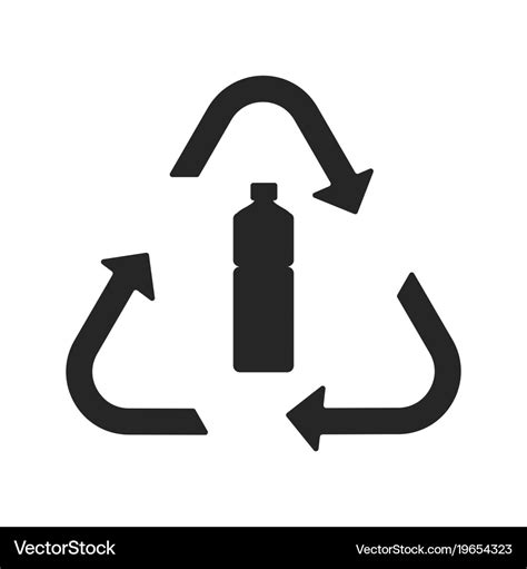 Plastic Recycling Symbol Flat Icon Royalty Free Vector Image