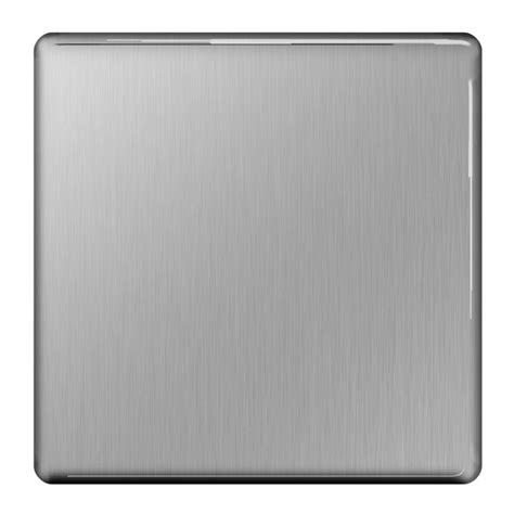 BG Nexus Flatplate Screwless Brushed Steel Single Blank Plate UKES