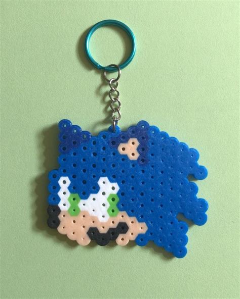 Perler Bead Keychains Handmade Sonic Characters Pixel Art Gamer