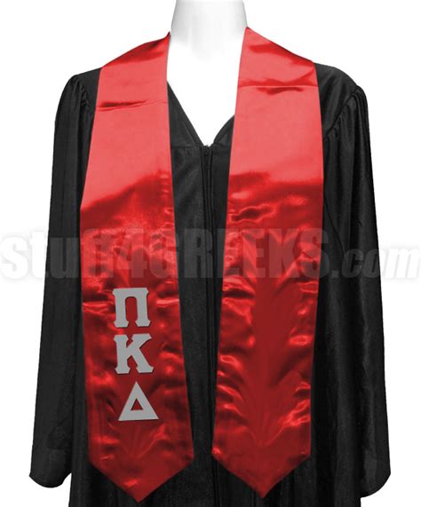 Pi Kappa Delta Satin Ladies Graduation Stole With Greek Letters Red