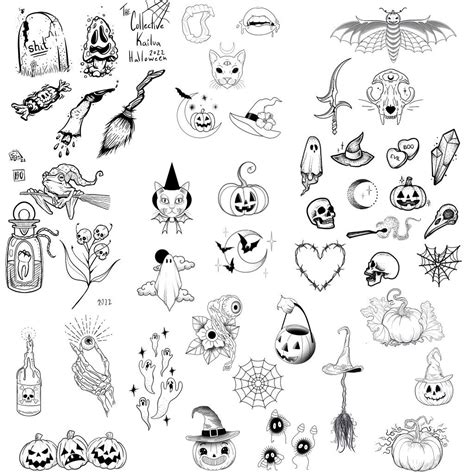 Pin By Lady Marie On Tattoo Halloween Tattoo Flash Halloween Tattoos