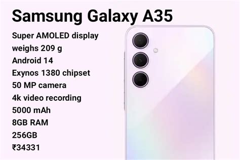 Samsung Galaxy A35 Powerful Processor Exynos 1380 Chipset