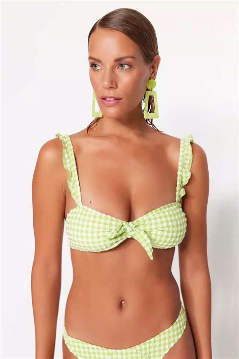 Buy Trendyol Gingham Textured Bikini Top Online Zalora Philippines