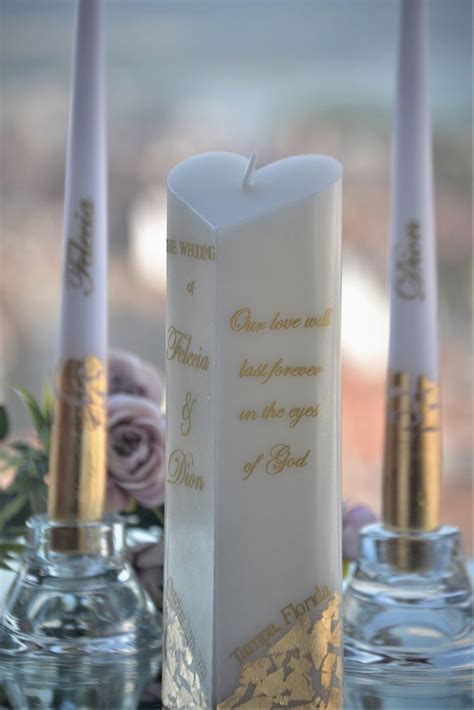 Unity Candle Set Heart Unity Candle Wedding Candles Personalized Unity