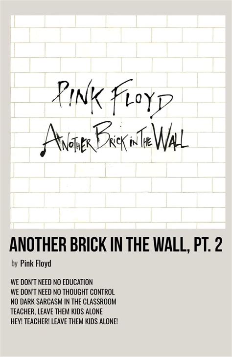 Another Brick In The Wall Pt Pink Floyd Songs Pink Floyd Music