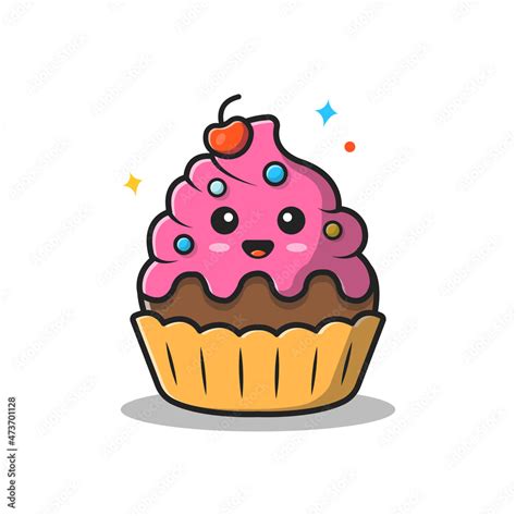 Cute Cake Cartoon Vector Icon Illustration. Food Recreation Icon ...