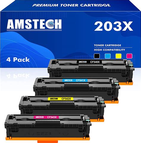 4 Pack Compatible 203x Toner Cartridge Replacement For Hp 203x Cf540x