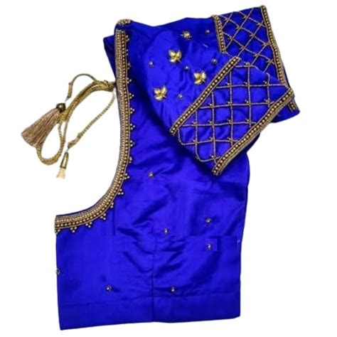 Buy ROYAL BLUE MAGGAM WORK BLOUSE BEST DESIGN BLOUSE STRICHED At