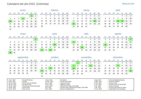 Calendario Colombia Con Dias Festivos Para Imprimir Images