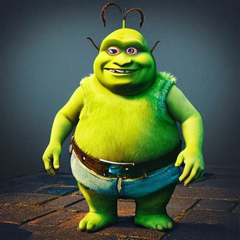 Krea Ai Shrek Minion Uhd Hyperrealistic Render K