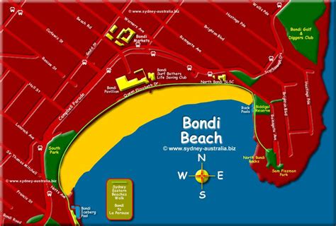 Bondi Beach Map Bondi Beach Map Sydney Australia