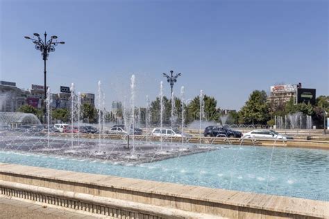 Fountain At Unirii Square In Bucharest Romania Editorial Image Image