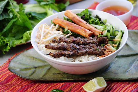 Chargrilled Beef Vermicelli Bowl Basil Sprout