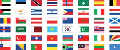 world flags national flags set flags  countries stock vector