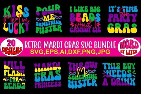 Retro Mardi Gras Svg Bundle Vol Bundle Creative Fabrica