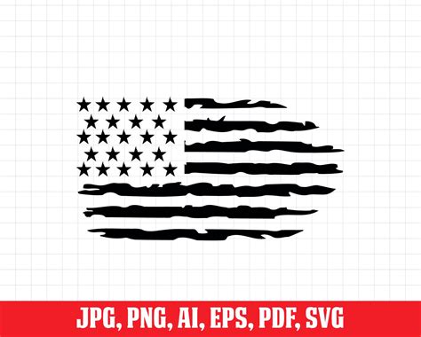 USA Flag Distressed Svg American Flag Svg Grunge Flag Svg Etsy