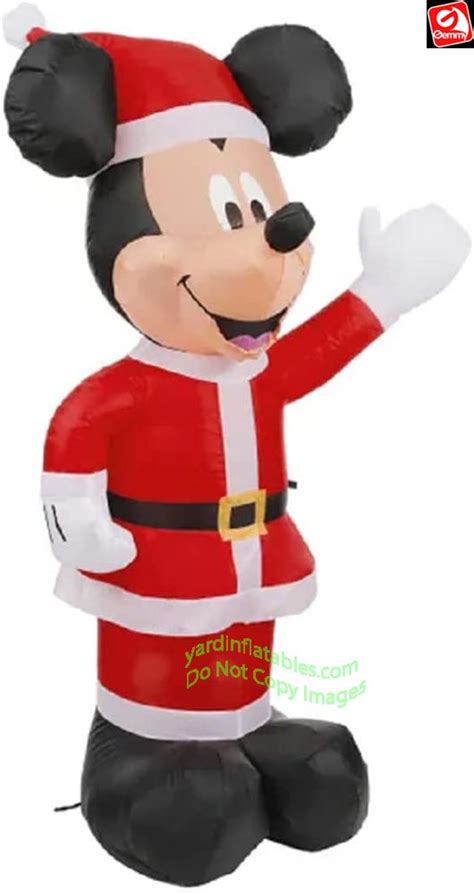 4 Gemmy Airblown Disney Mickey Mouse In Santa Suit Christmas Yard