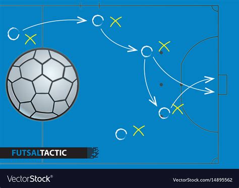 Futsal game strategy plan Royalty Free Vector Image