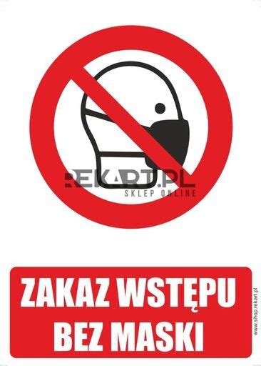 Zakaz Wst Pu Bez Maski Znak Zakazu Bhp