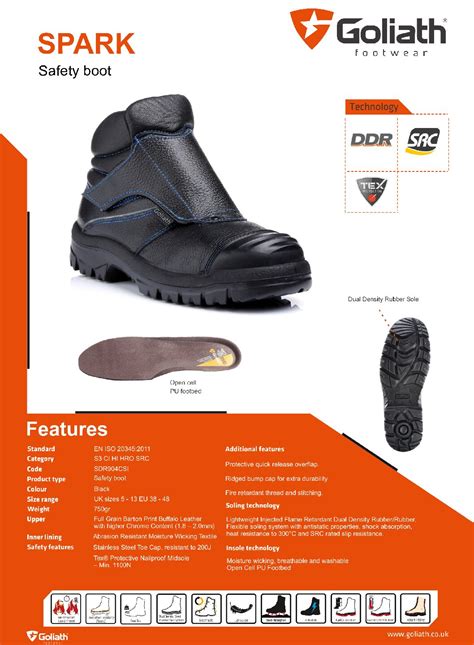 Goliath Sdr Csi Spark Ddr Safety Boot Specialist Industrial Supplies