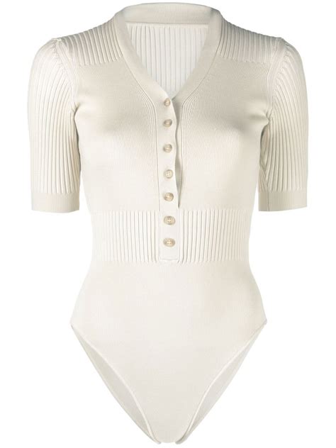 Jacquemus Le Body Yauco Ribbed Knit Bodysuit Farfetch