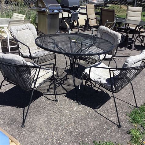 Wrought Iron Outdoor Patio Table Set W Chairs