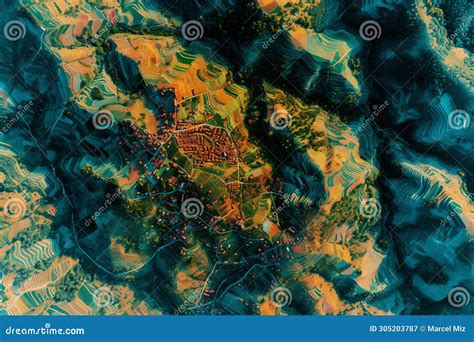 Small Village In The Mountains Gis Product Made From Laser Lidar Scan