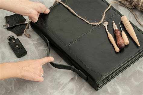 Green Portfolio A4 Document Holder Italian Leather Portfolio