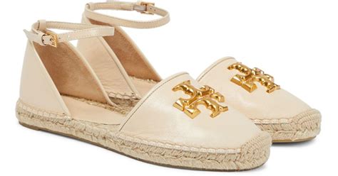 Tory Burch Eleanor Embellished Leather Espadrilles | Lyst