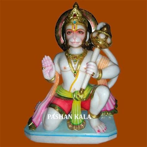 Pashan Kala White Hanuman Marble Statues For Worship Size To